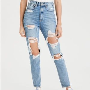 American Eagle distressed mom jeans
